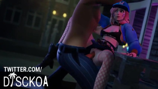 D.Va из Overwatch ебется с незнакомцем прямо на улице